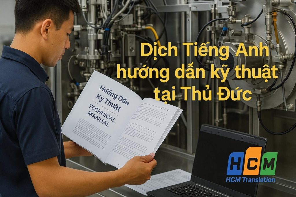 Dịch vụ dịch tiếng Anh hướng dẫn kỹ thuật chuyên nghiệp tại Thủ Đức.