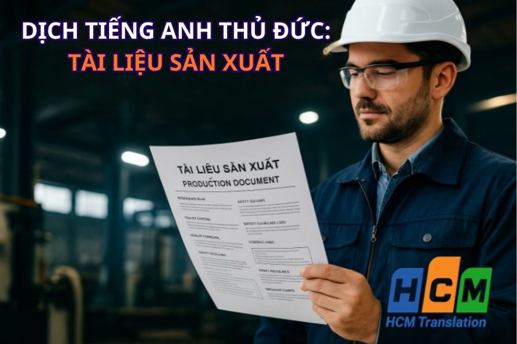 Dịch vụ dịch tiếng Anh tài liệu sản xuất chuyên nghiệp tại Thủ Đức.