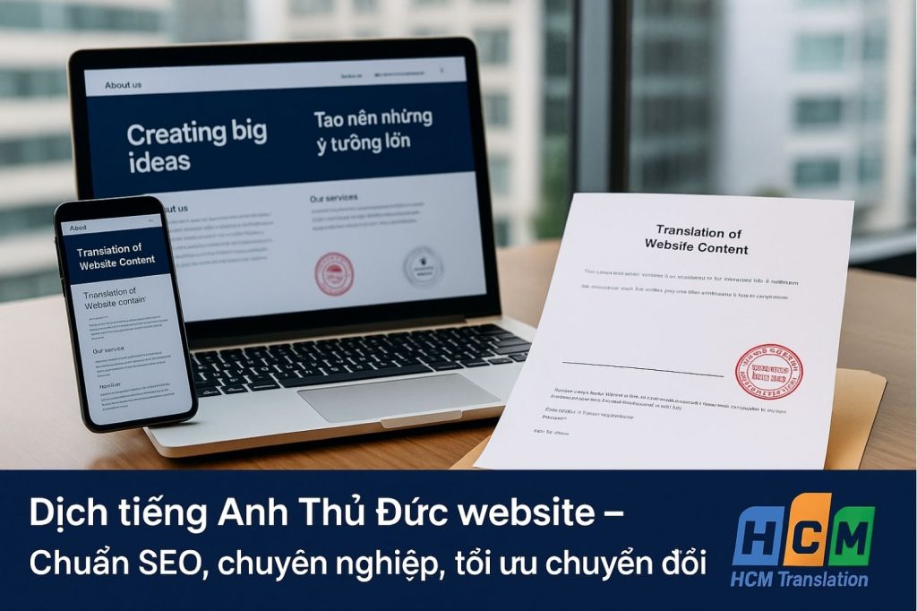Dịch vụ dịch tiếng Anh và bản địa hóa website chuyên nghiệp tại Thủ Đức.