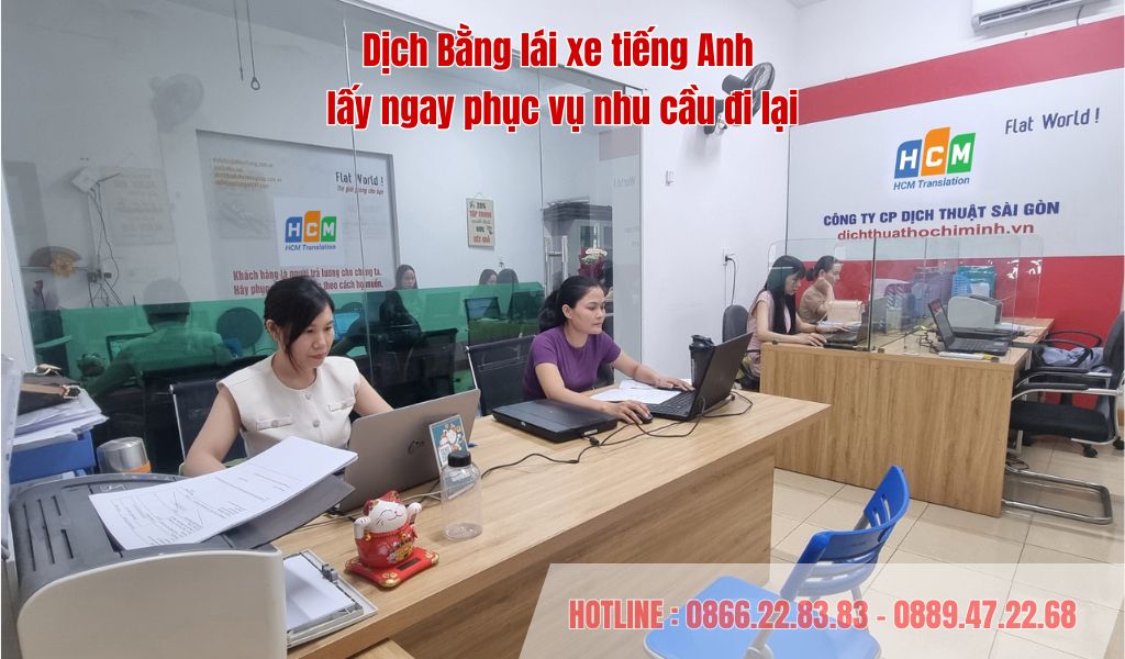 Dịch Bằng lái xe tiếng Anh lấy ngay – Giải pháp hỏa tốc, chuẩn xác phục vụ nhu cầu đi lại quốc tế.