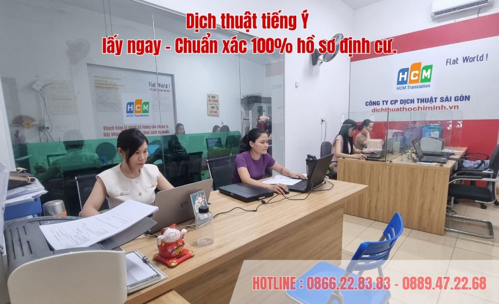 Dịch thuật tiếng Ý lấy ngay tại TP.HCM – Giải pháp ngôn ngữ toàn diện cho hồ sơ định cư và thương mại EU.